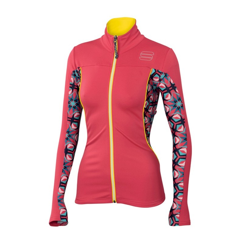 Kvinner jakke Sportful Rythmo W Top Kirsebær/kaleidoskop Kvinner jakke Sportful Rythmo W Top Kirsebær/kaleidoskop